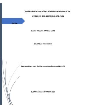 Taller Practico Sobre Terminos Y Funcionalidades De La Ofimatica