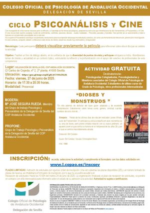 2025 06 27 Ciclo Psicoanalisis Y Cine Dioses Y Monstruos