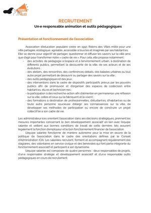 Fiche De Poste Responsable Outils Pédagogiques