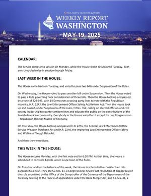 WEEKLY WASHINGTON REPORT – 05/19/25