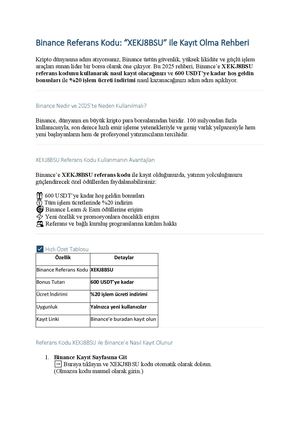 Binance Referans Kodu: “XEKJ8BSU” ile Kayıt Olma Rehberi
