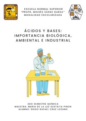 ÁCidos Y Bases Importancia Biológica, Ambiental E Industrial