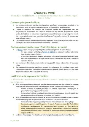Chaleur Au Travail Analyse Decrét Ce 27 Mai 2025