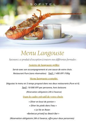 Affiche Menu Langouste