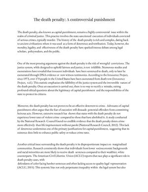 The death penalty: A controversial punishment