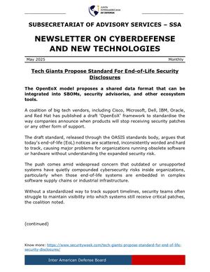 IADB - Newsletter on Cyberdefense - 2025 - 04 - May