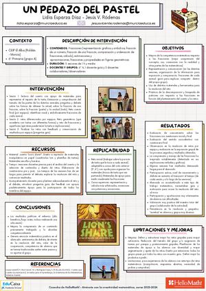 2024/ EP 6º Un Pedazo De Pastel Autoría Lidia Esparza Jesús Rodenas Un Pedazo Del Pastel