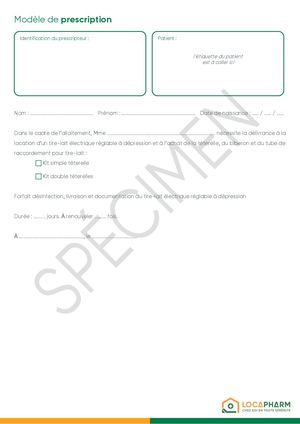 Modèle De Prescription Tire Lait éLectrique Avec Téterelles Location