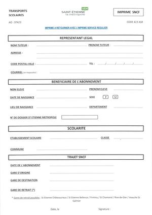 Transports scolaires Service SNCF 2025 2026