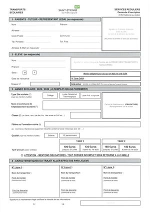 Transports scolaires Service régulier 2025 2026