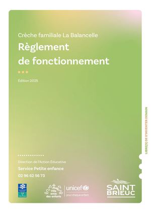 La Balancelle - Règlement fonctionnement 2024