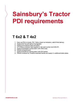 Sainsbury's Pdi Requirements 2025
