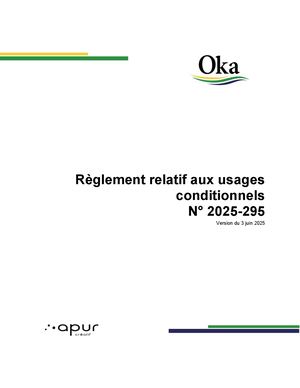 Projet de règlement 2025-295 relatif aux usages conditionnels