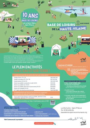 Animations base de loisirs de la Haute-Vilaine saison 2025