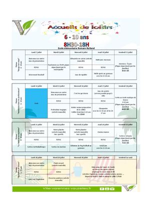 Programme 6 10 Ans Et 11 14 Ans Été 2025 Pour Famille