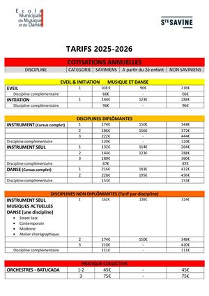 Tarifs emmd