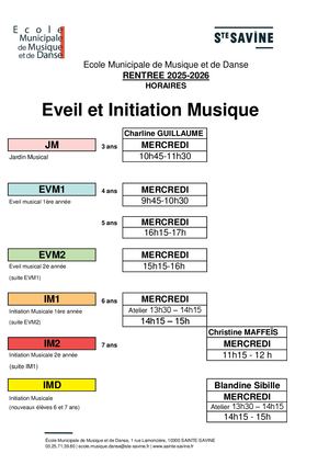 Planning Eveil Initiation 2024-2025