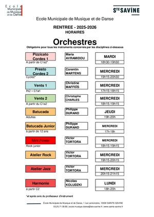 Planning Orchestres 2024-2025