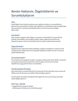 Hak Özgürlük Sorumluluk