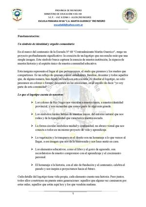 Plantilla Encabezado Con Logo Escuela Primaria Nº 68