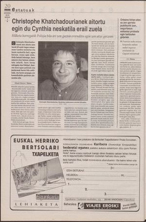 Christophe Khatchadourian avoue le meurtre de la petite Cynthia - Journal Basque 1997