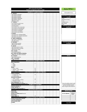 Grille Specifications zonage