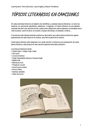 Tópicos Literarios En Canciones (Trabajo Cooperativo 24 25)(uliana Lola Lara Pere) (1)
