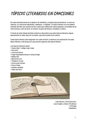 Tópicos Literarios En Canciones (Trabajo Cooperativo 24 25)(uliana Lola Lara Pere) (2)