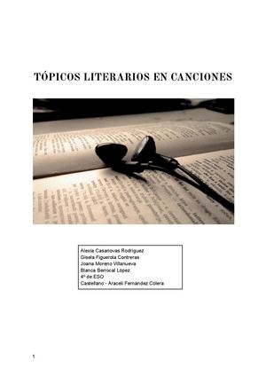 Blanca, Joana, Alexia i Gisela - TÓPICOS LITERARIOS EN CANCIONES
