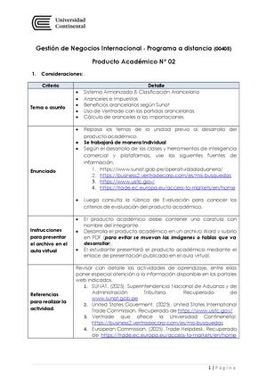 Gestión De Negocios Internacionales Pa2