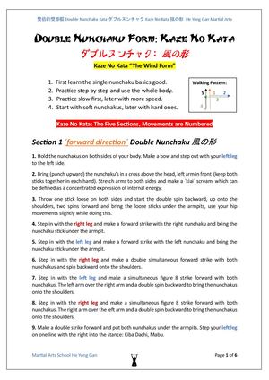 Double Nunchaku Form: Kaze No Kata He Yong Gan Martial Arts