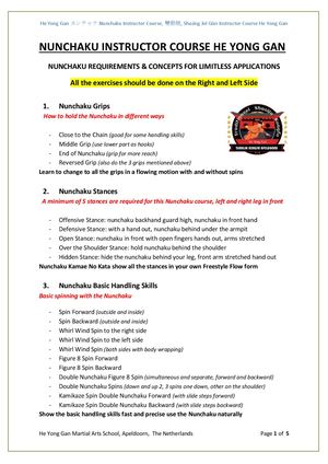 Nunchaku Instructor Course He Yong Gan Martial Arts