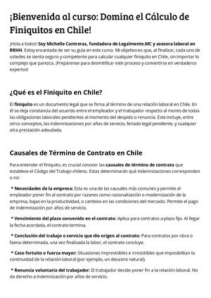 Domina El Cálculo De Finiquito En Chile
