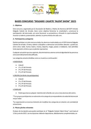 Bases Y Hoja Inscripción Talent Show25_CEIP ADCalvete