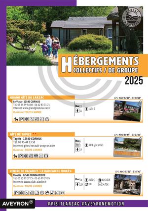 Livret Accueil Groupes 2025 / Hébergements Larzac & Vallées