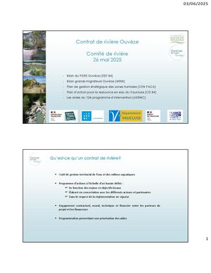 Comité de rivière Ouveze Mai 2025
