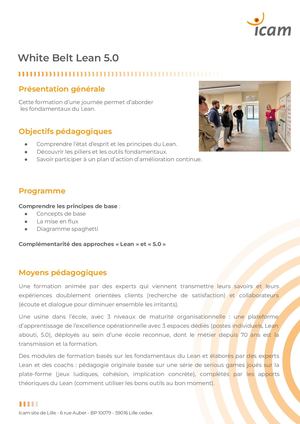 Fiche formation White Belt Lean 5 0