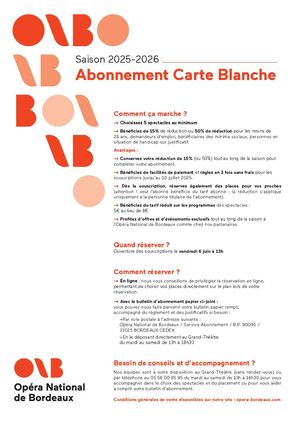 Formulaire abonnement Carte Blanche