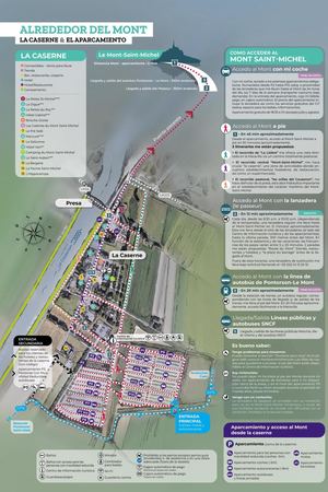 Mapa en espagnol - Officina de turismo Mont Saint Michel - Normandia