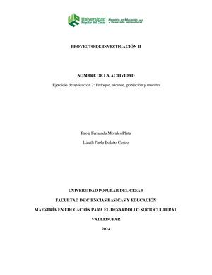 Enfoque, alcance, población y muestra