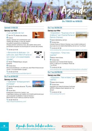 Agenda du week-end 07 & 08 juin 2025