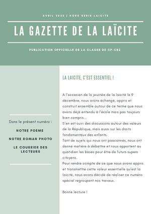Prix académique Tous Unis pour la laïcité 2025 : Ecole Saint Roch 2