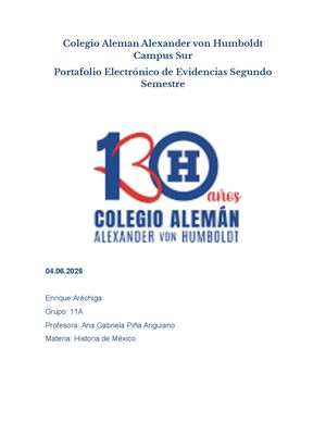 Enrique Aréchiga Actividad Portafolio De Evidencias Segundo Semestre 11°a