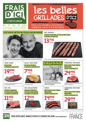 Tract Grillades Frais d'Ici Limoges Gamm Vert Limoges