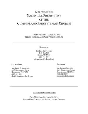 Nashville Presbytery - Spring 2025