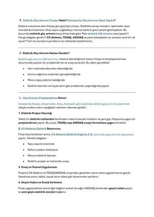 Elektrik Güç Artırımı Projesi