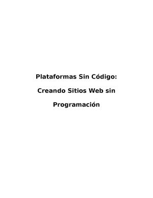 Plataformas SPlataformas Sin Código: Creando Sitios Web sin Programaciónin Código