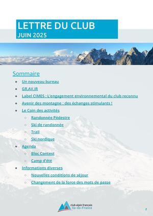 CAF Paris - Lettre Juin 2025