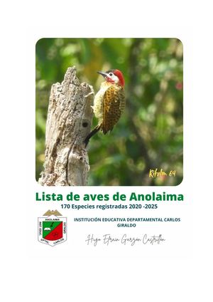 Aves De Anolaima Listado Taxonómico 170