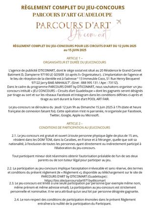 Edition 2025 - Réglement Jeu Concours Parcours D'art Guadeloupe